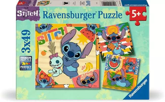 Disney Stitch 3 x 49pc Jigsaw Puzzles