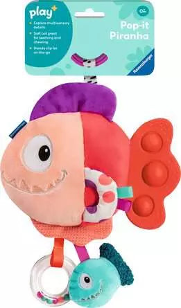 Play Pop It Piranha Infant Soft Toy Red