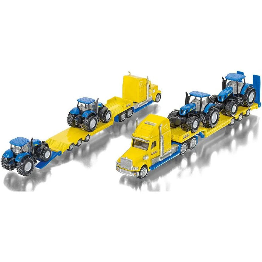 Siku Truck And Trailer With 2 New Holland Tractors 1:87