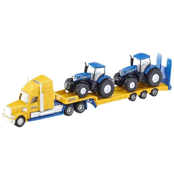 Siku Truck And Trailer With 2 New Holland Tractors 1:87