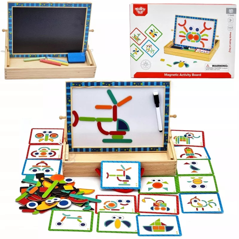 Tooky Toys Wooden Magnetic Activity Board 117pc