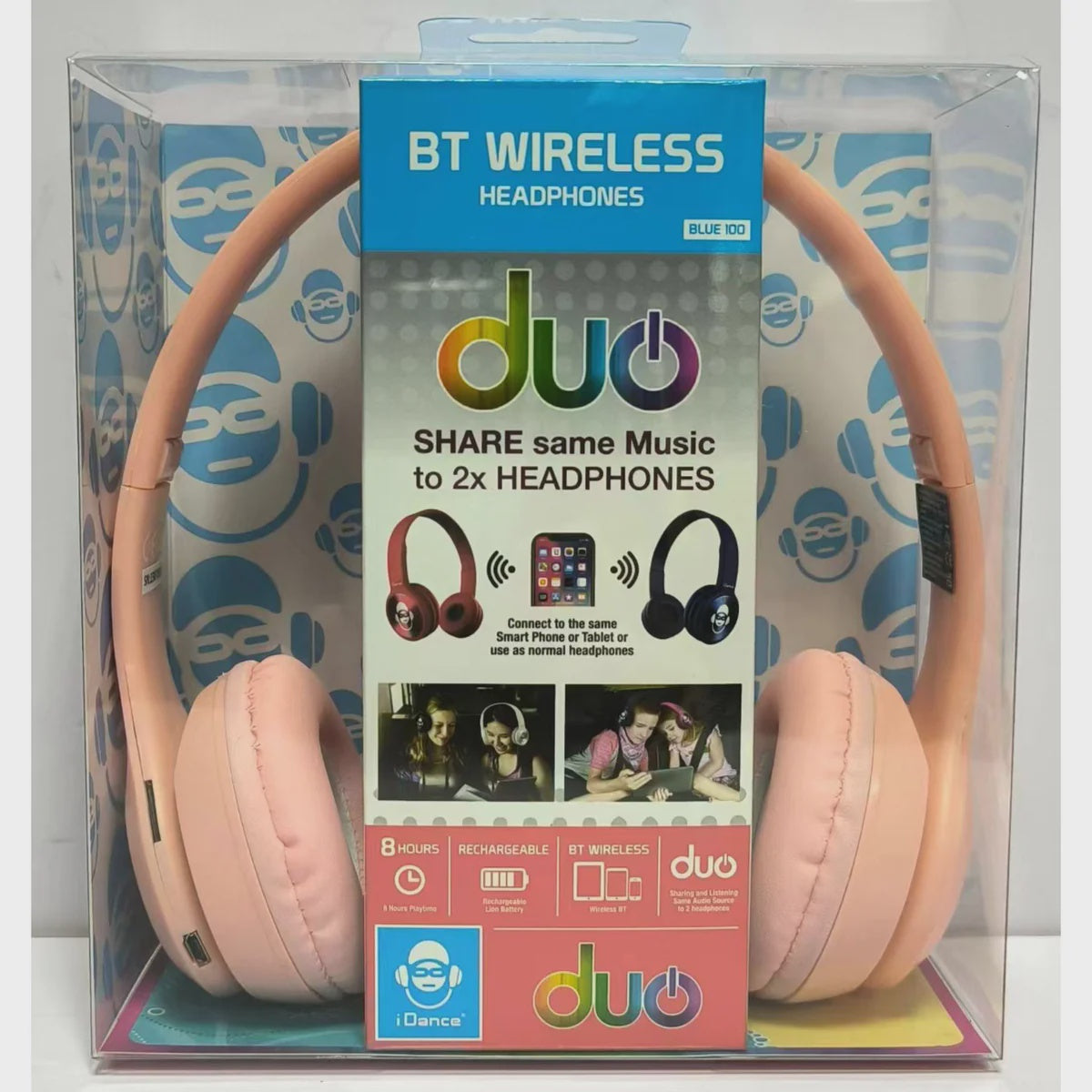 iDance Wireless Blue Tooth Headphones Pink
