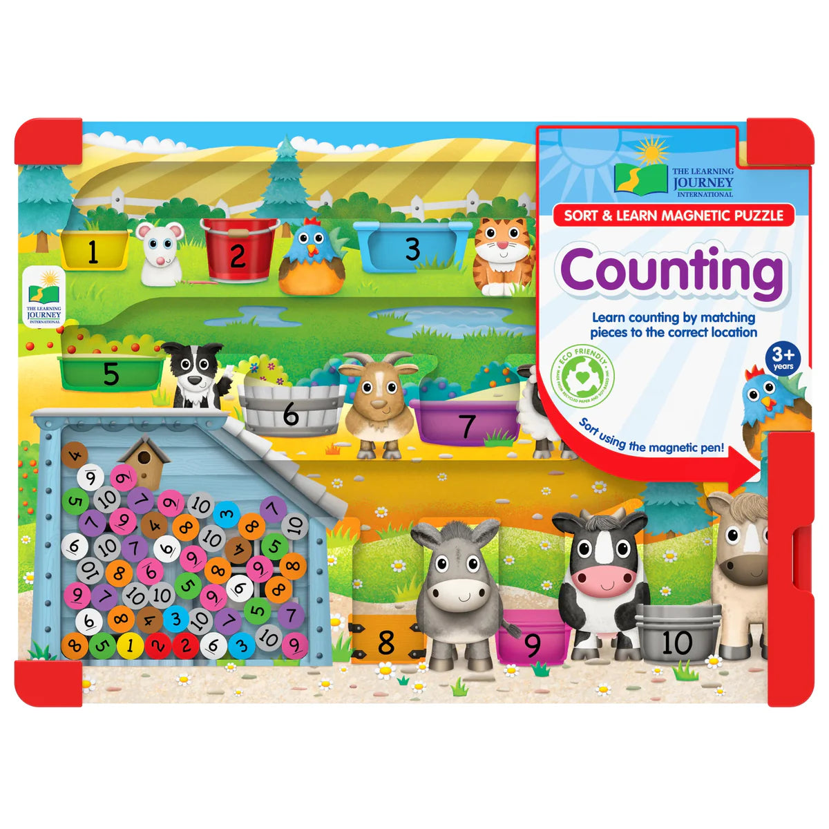 Sort And Learn Magnetic Wooden Counting Jigsaw Puzzle