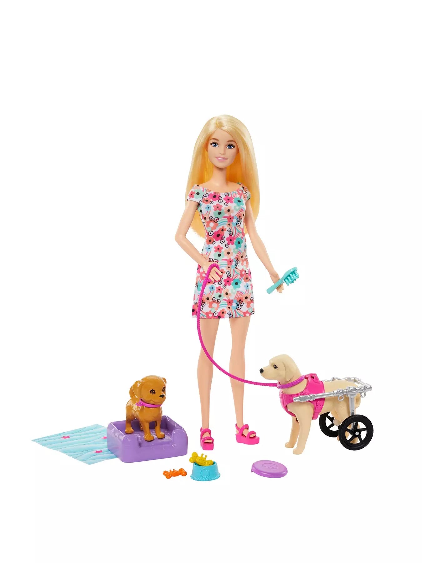 Barbie Walk And Wheel Playset With Doll Puppy And Accessories