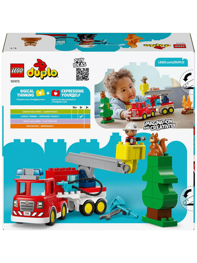Lego Duplo 10473 Fire Engine Truck With Hose And Firefighter