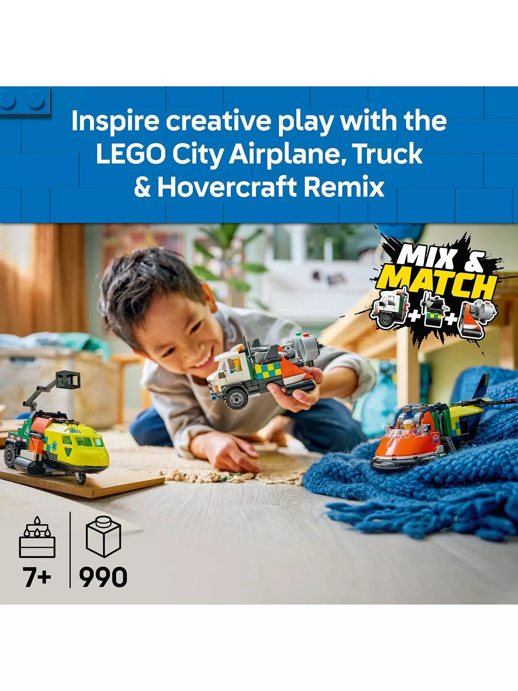 Lego City 60505 Airplane Service Truck And Hovercraft Set