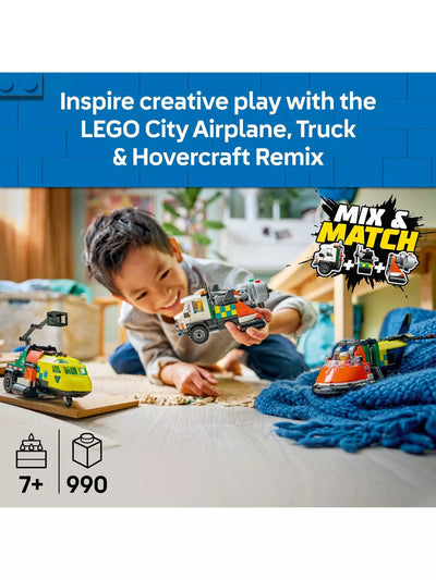 Lego City 60505 Airplane Service Truck And Hovercraft Set