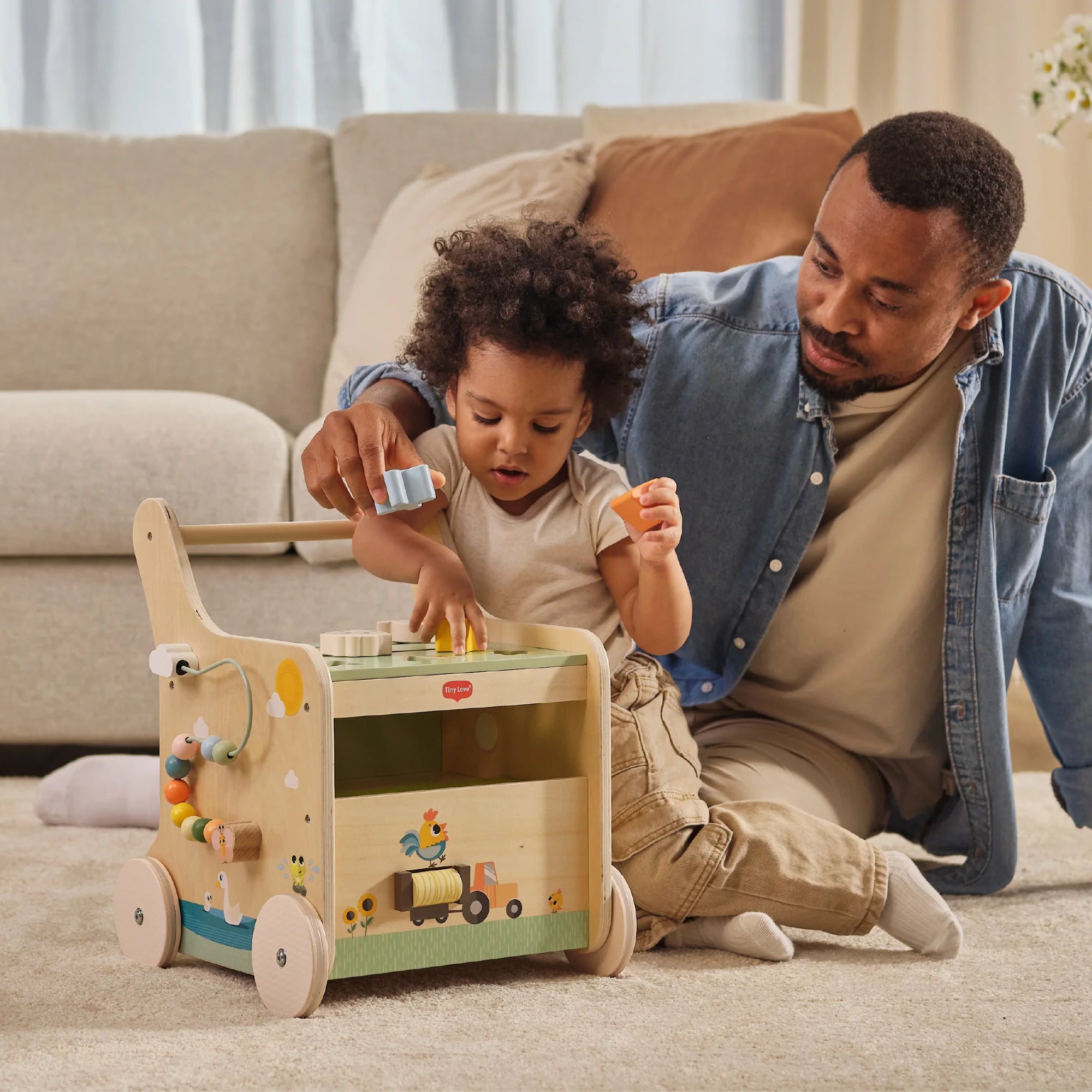 Tiny Love Push And Play Wooden Walk Behind Walker Infant Toy