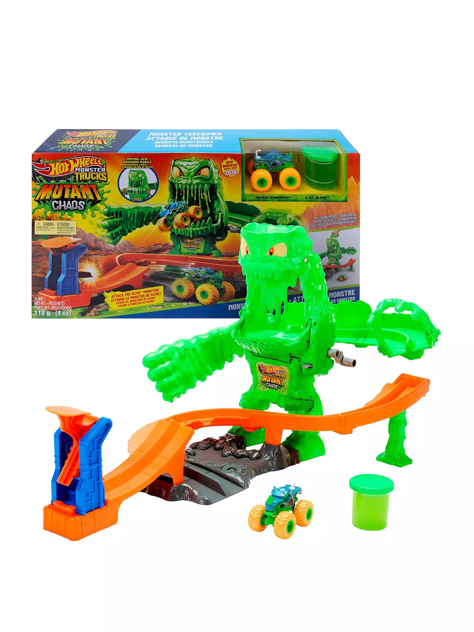 Hot Wheels Monster Trucks Mutant Chaos Monster Takedown Track Set