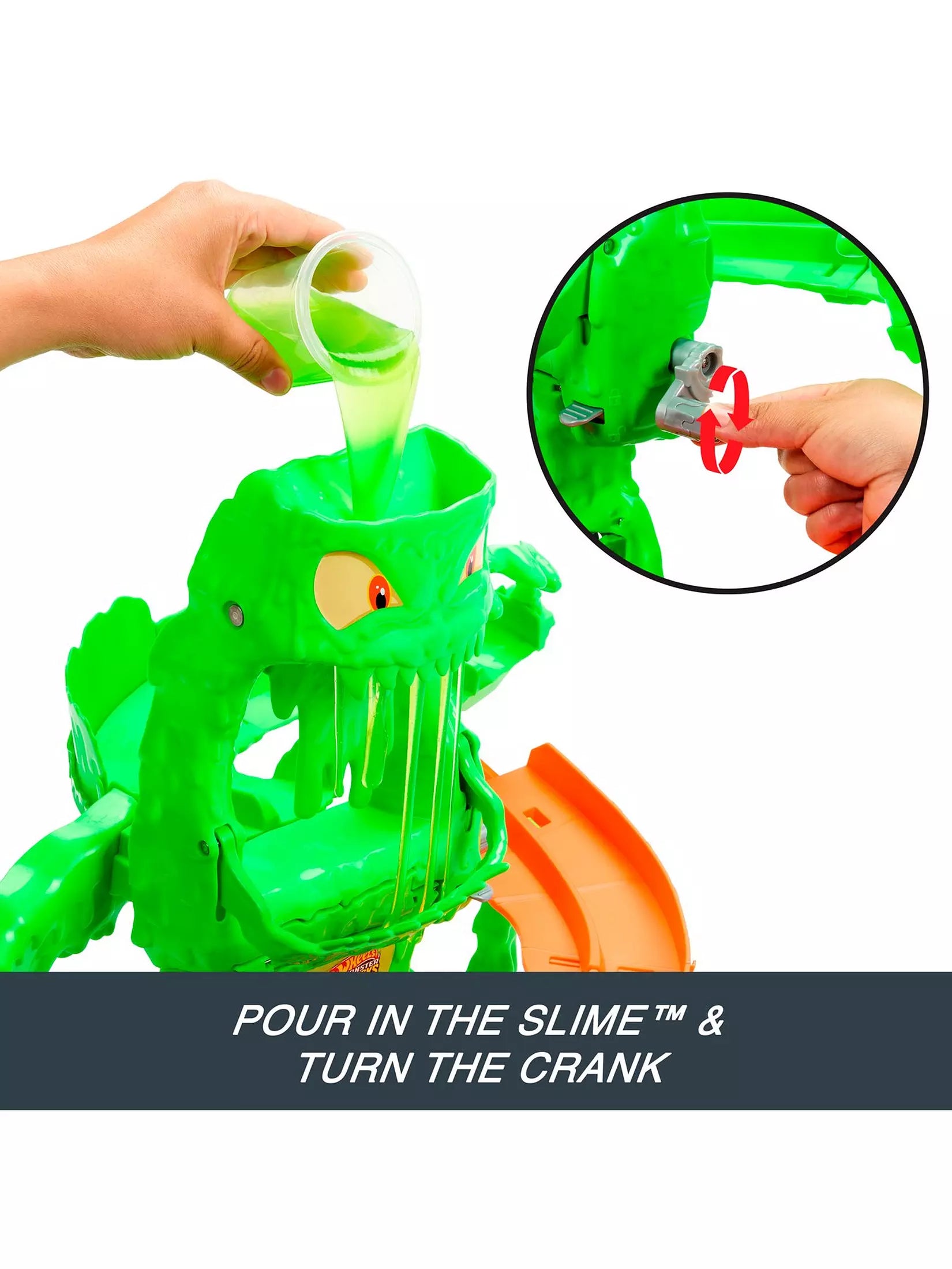 Hot Wheels Monster Trucks Mutant Chaos Monster Takedown Track Set