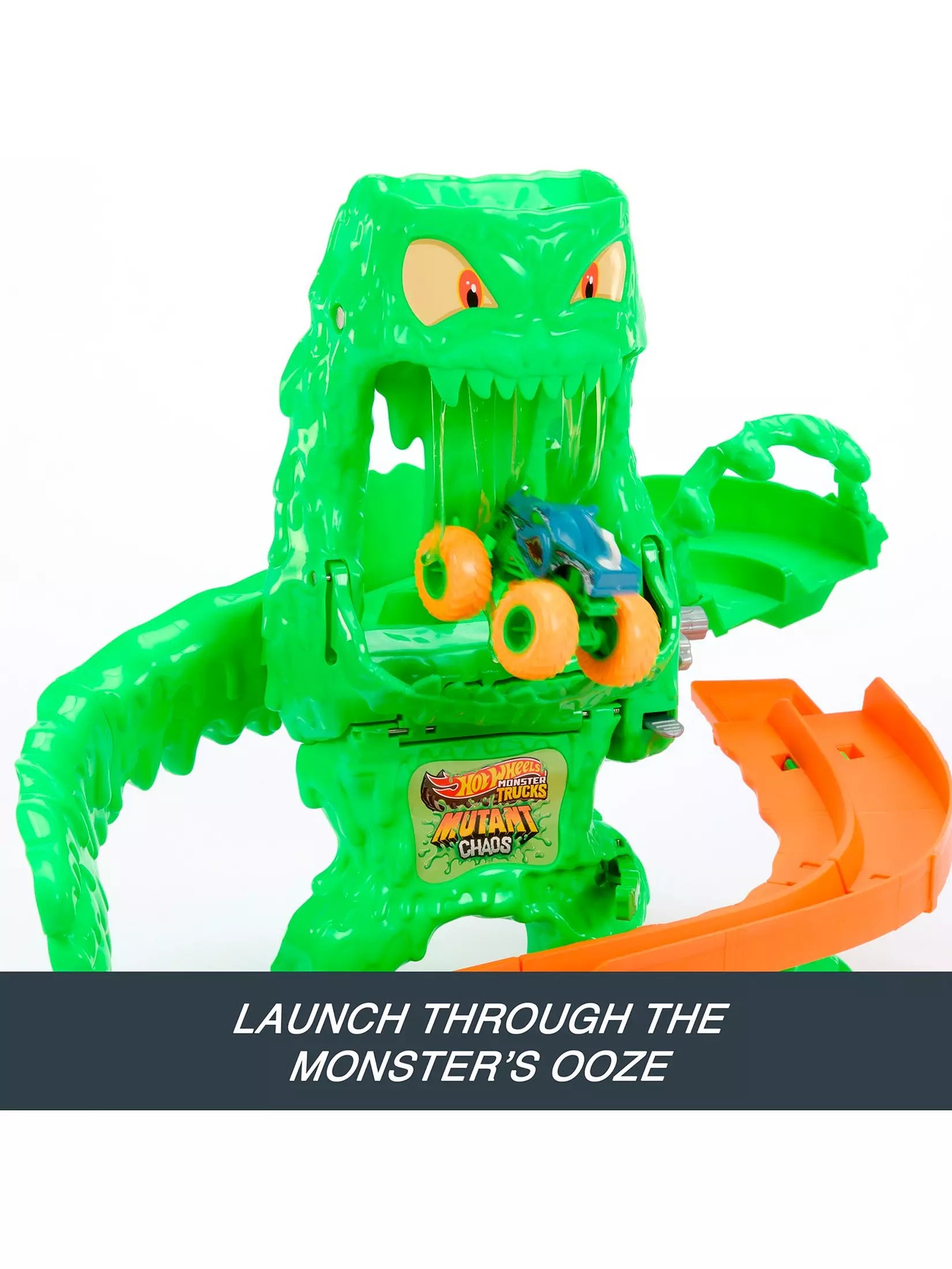 Hot Wheels Monster Trucks Mutant Chaos Monster Takedown Track Set