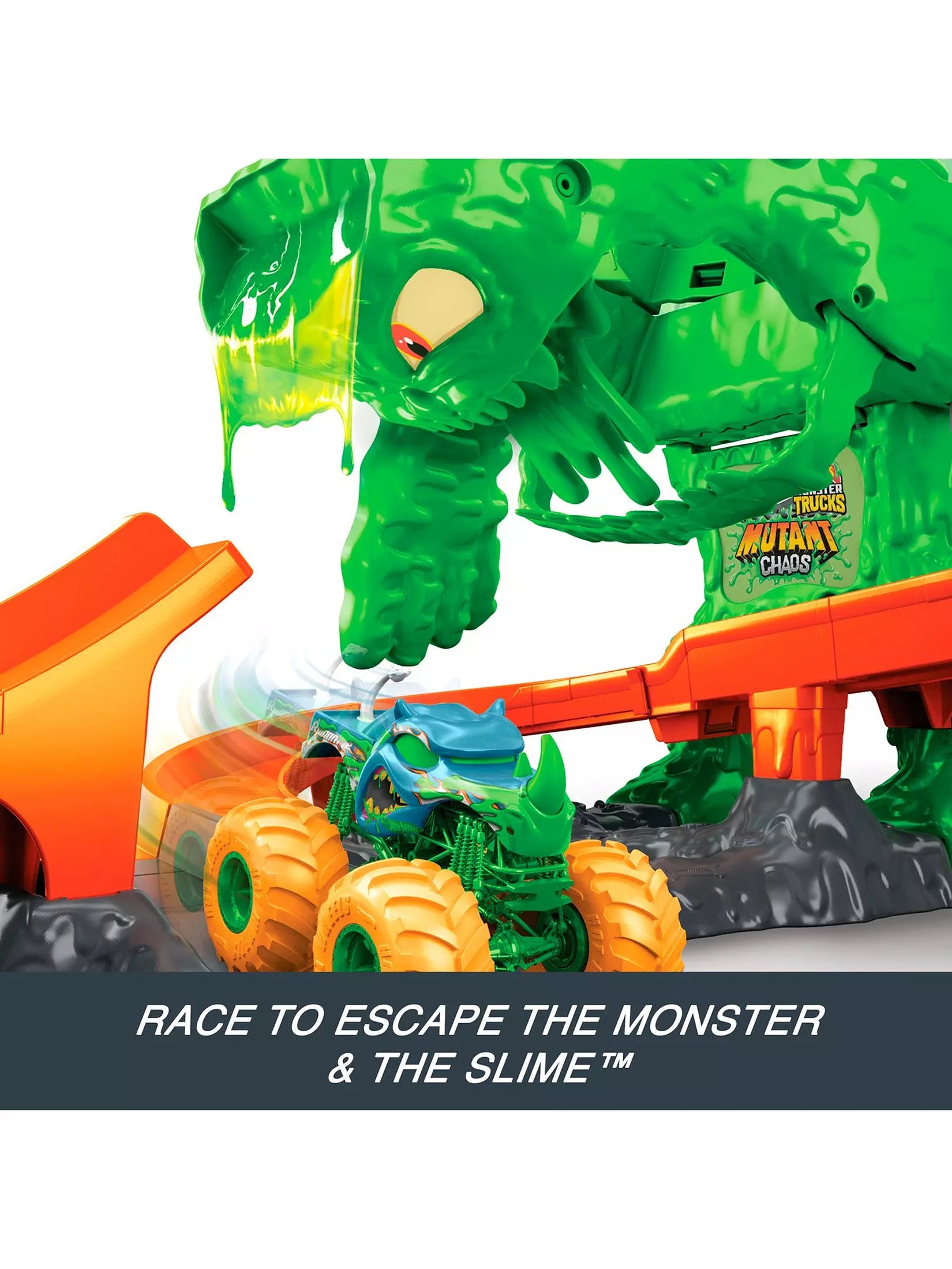 Hot Wheels Monster Trucks Mutant Chaos Monster Takedown Track Set