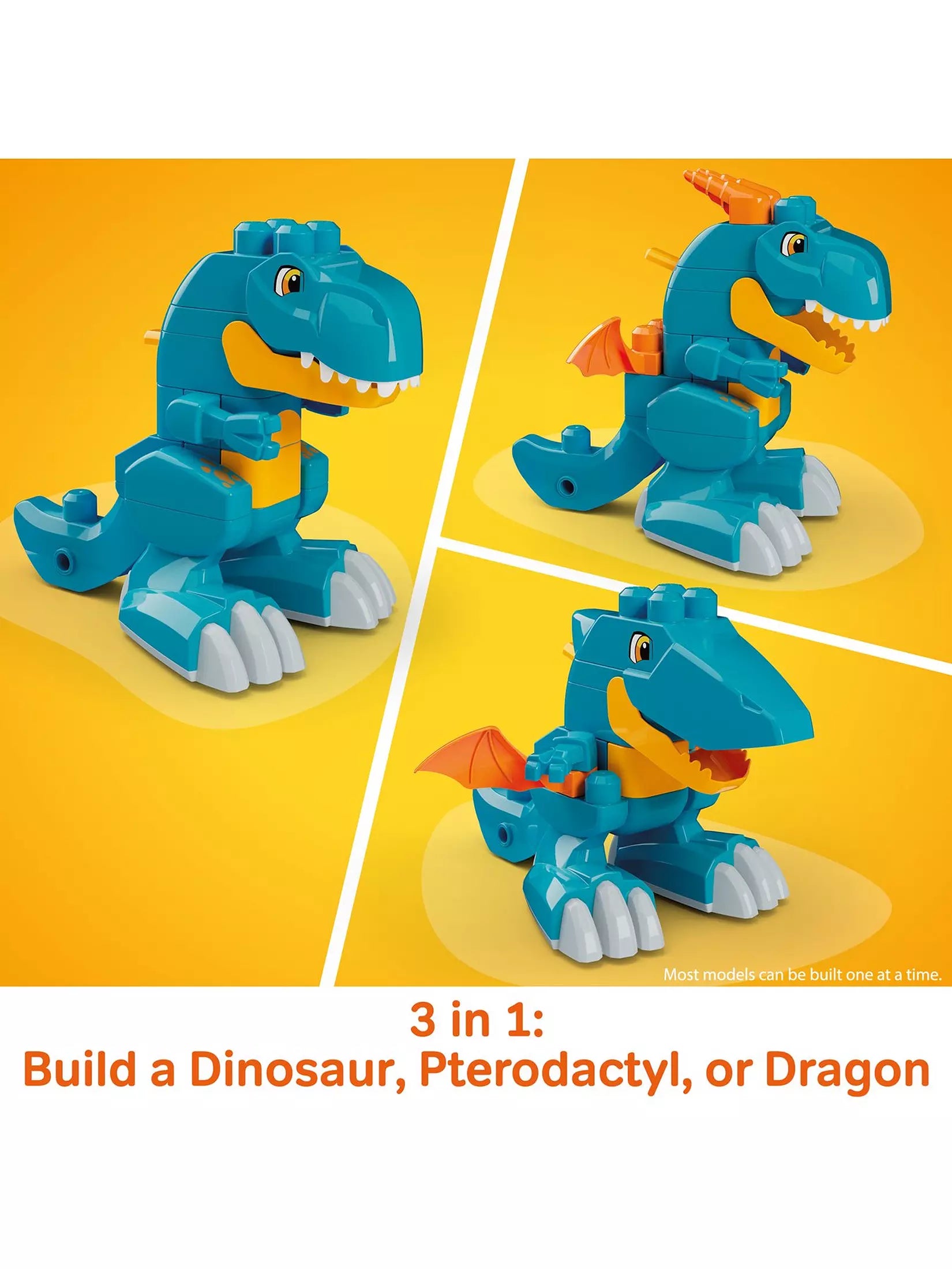 Mega Bloks 3 In 1 Build And Chomp Dinosaur Construction Set