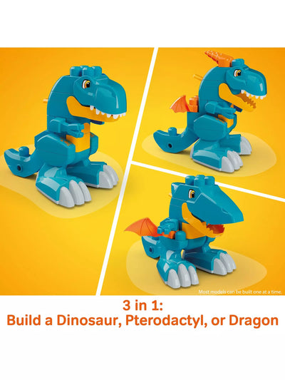 Mega Bloks 3 In 1 Build And Chomp Dinosaur Construction Set