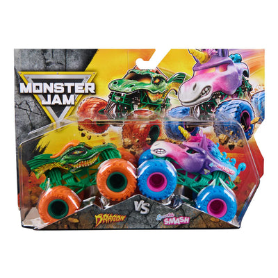 Monster Jam Trucks 1:64 Twin Pack Dragon vs Sparkle Smash