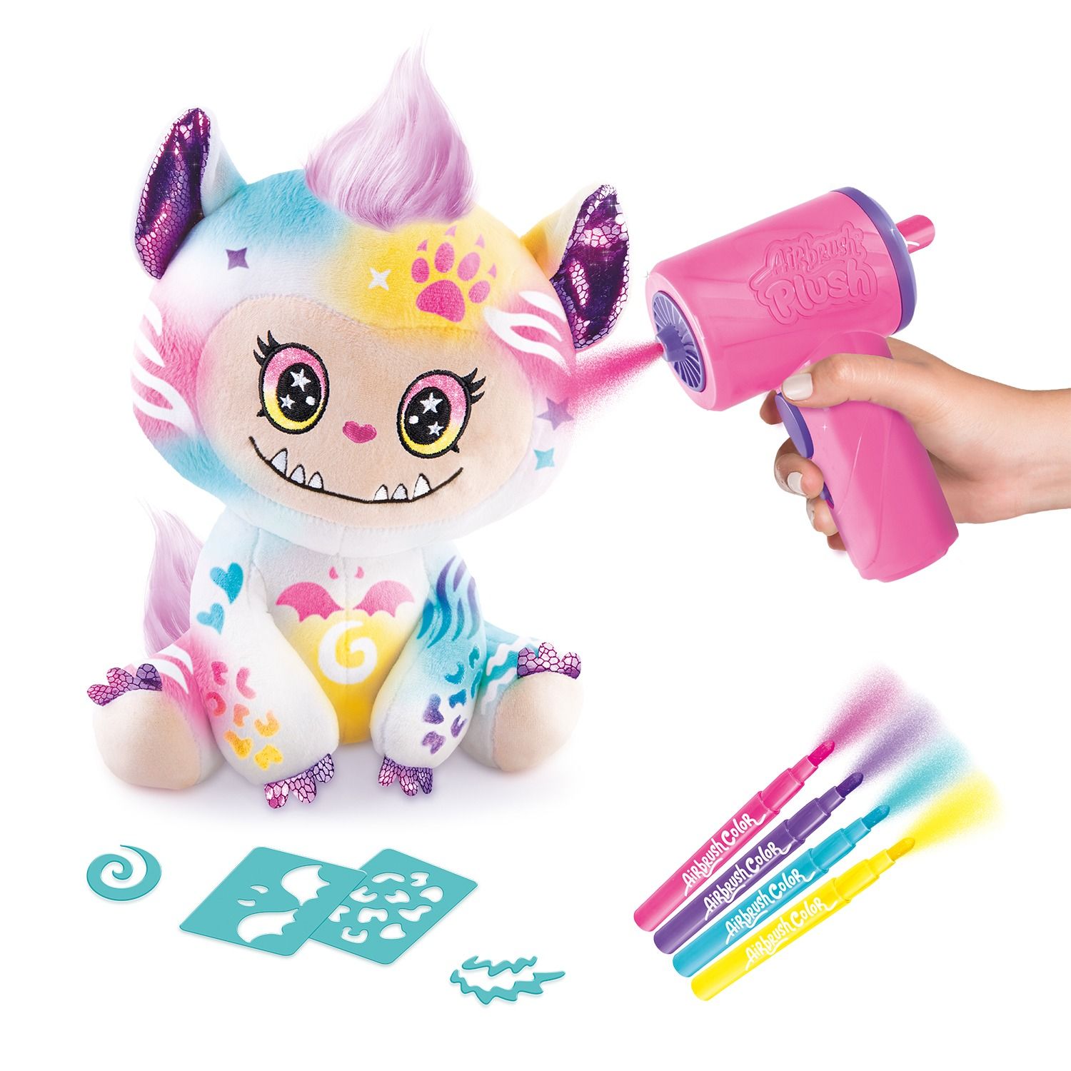 Airbrush Plush Cutie Monster Colour Wash And Repeat Playset