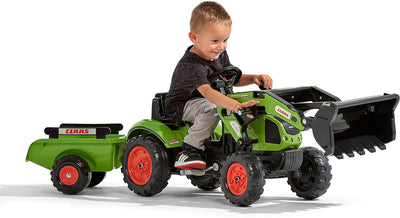 Claas Tractor With Front Loader And Trailer