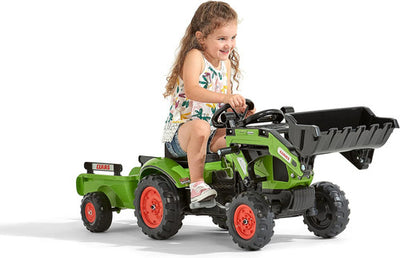 Claas Tractor With Front Loader And Trailer