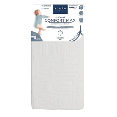 Candide Comfort Max Cot Bed Mattress 70cm x 140cm x 14cm With Removable Washable Cover