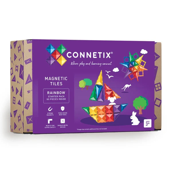Connetix Magnetic Tiles Rainbow Starter Pack 60pc