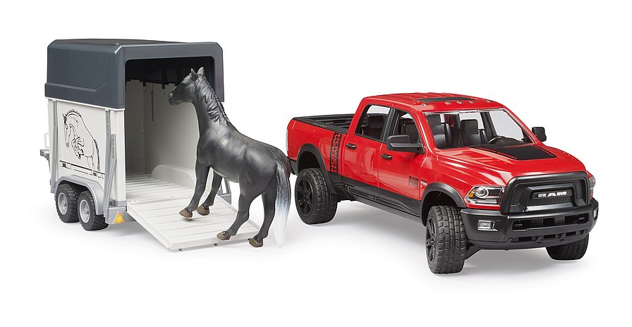 Bruder Dodge Ram 2500 With Horse Trailer And Horse 1:16