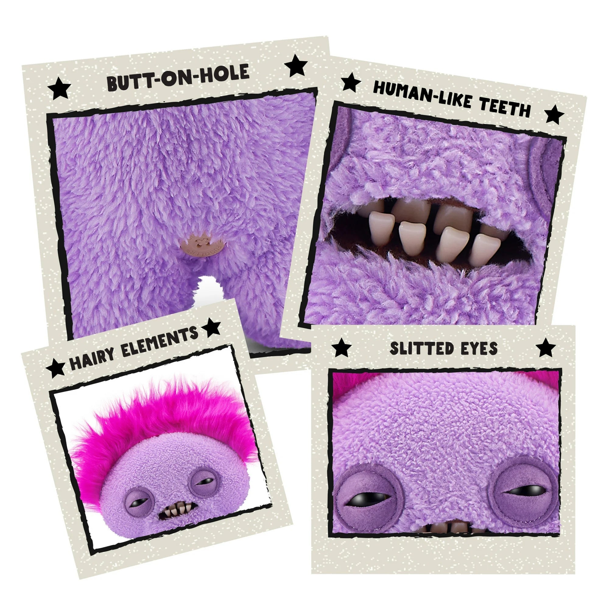 Fuggler Hairy Fuggs 9" Funny Ugly Monster Soft Toy Squidge