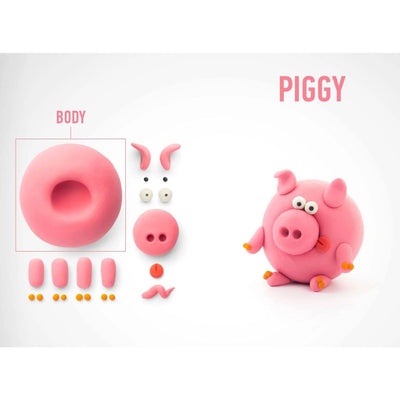 Hey Clay Sculpting Clay Animals 3 Can Set Piggy