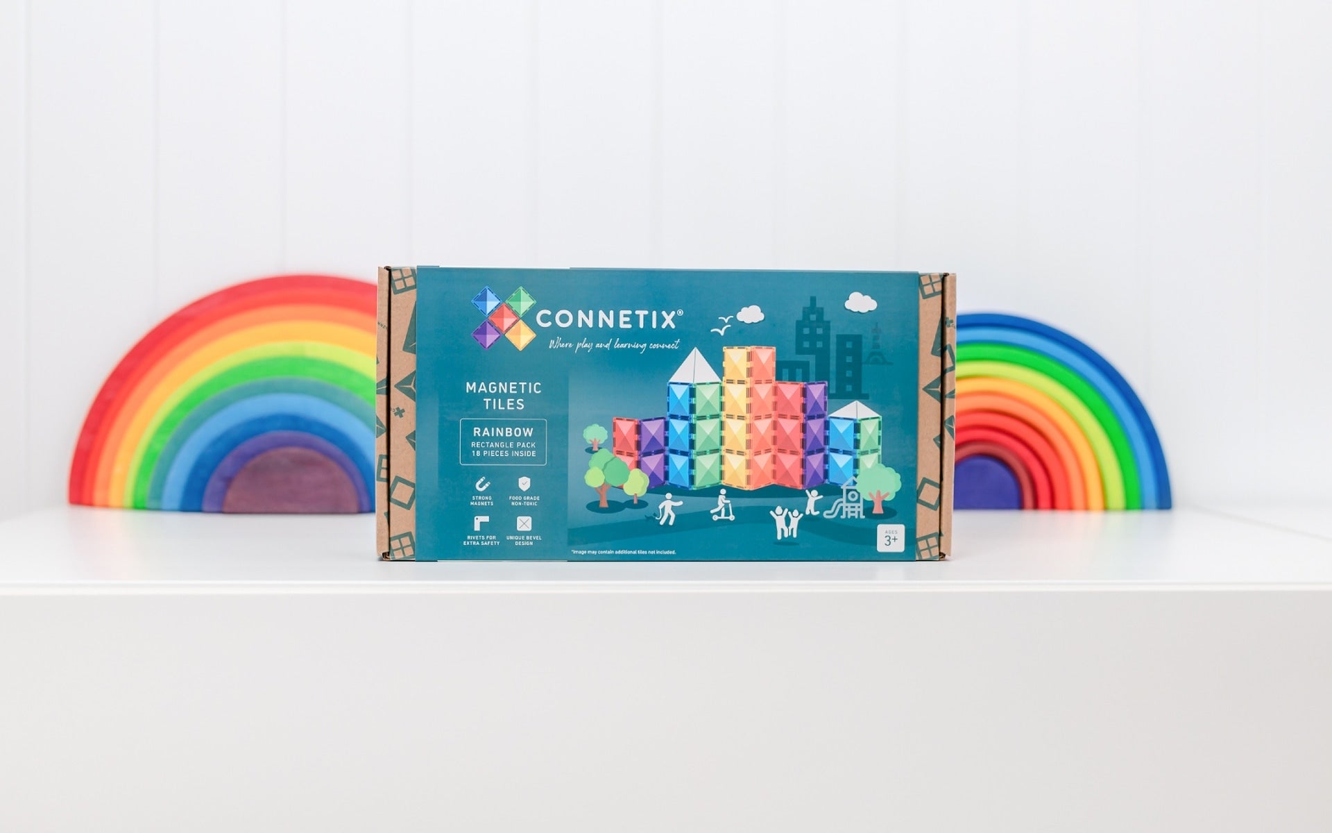 Connetix Rainbow Rectangle 18pc Pack