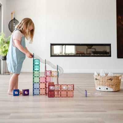 Connetix Magnetic Tiles Pastel Ball Run Expansion Pack 80pc