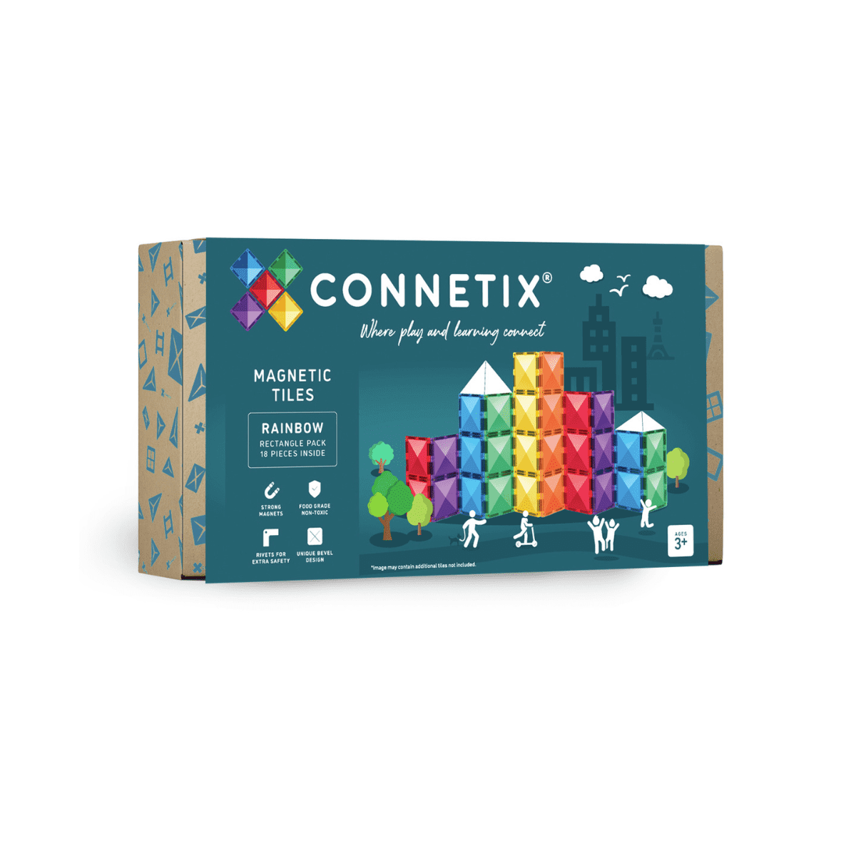 Connetix Rainbow Rectangle 18pc Pack
