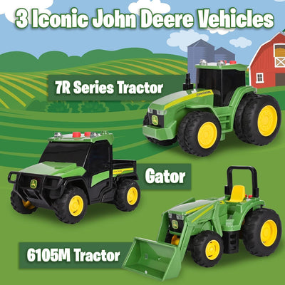 John Deere Farm Mini Vehicles Light And Sound 3 Pack