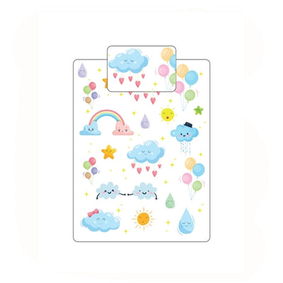 Little Bubz Cot Bed Duvet And Pillow Cover Set 150cm x 120cm Clouds