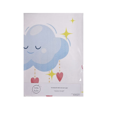 Little Bubz Cot Bed Duvet And Pillow Cover Set 150cm x 120cm Clouds