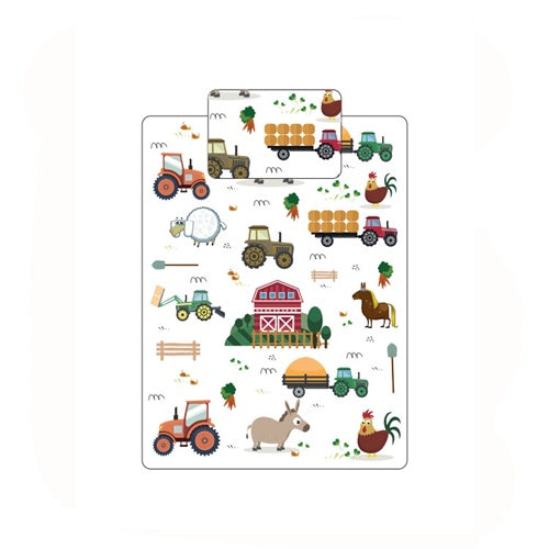 Little Bubz Cot Bed Douvet And Pillow Cover Set 150cm x 120cm Farm