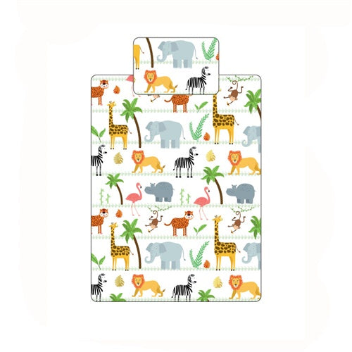 Little Bubz Cot Bed Duvet And Pillow Cover  Set 150cm x 120cm Jungle