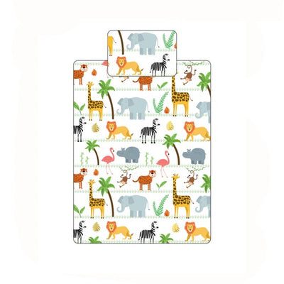 Little Bubz Cot Bed Duvet And Pillow Cover  Set 150cm x 120cm Jungle