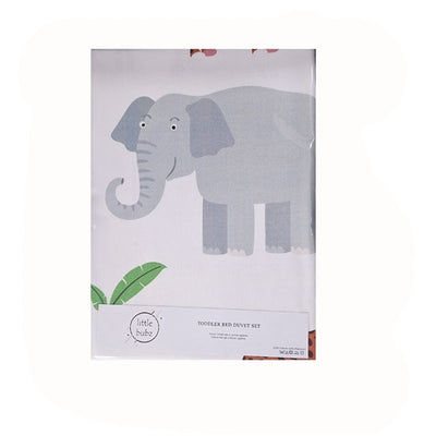 Little Bubz Cot Bed Duvet And Pillow Cover  Set 150cm x 120cm Jungle