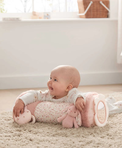 Mamas And papas Welcome To The World Tummy Time Activity Soft Toy Pink