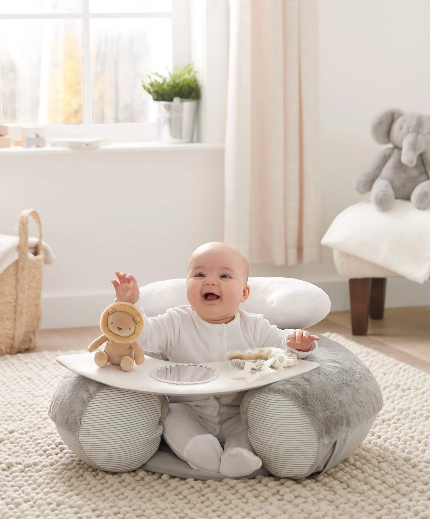 Mamas Ans Papas Welcome To The World Sit And Play Interactive Seat Grey
