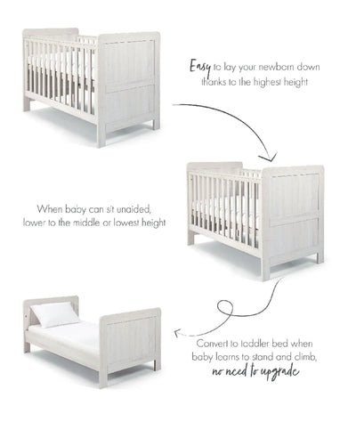 Mamas And Papas Atlas Cot Bed Nimbus White