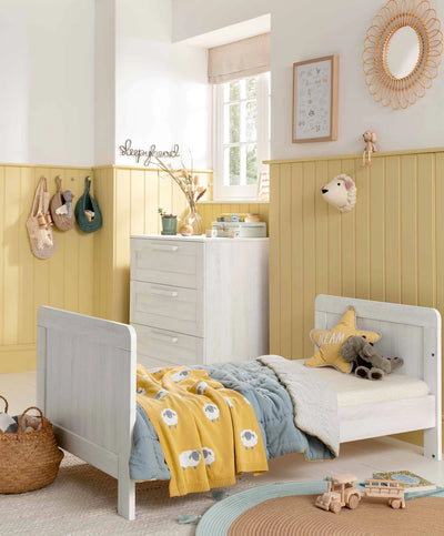 Mamas And Papas Atlas 2 Piece Cot Bed Set With Dresser Changer Nimbus White