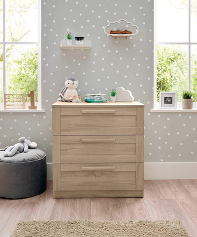 Mamas And Papas Atlas 3 Drawer Dresser And Changing Unit Light Oak