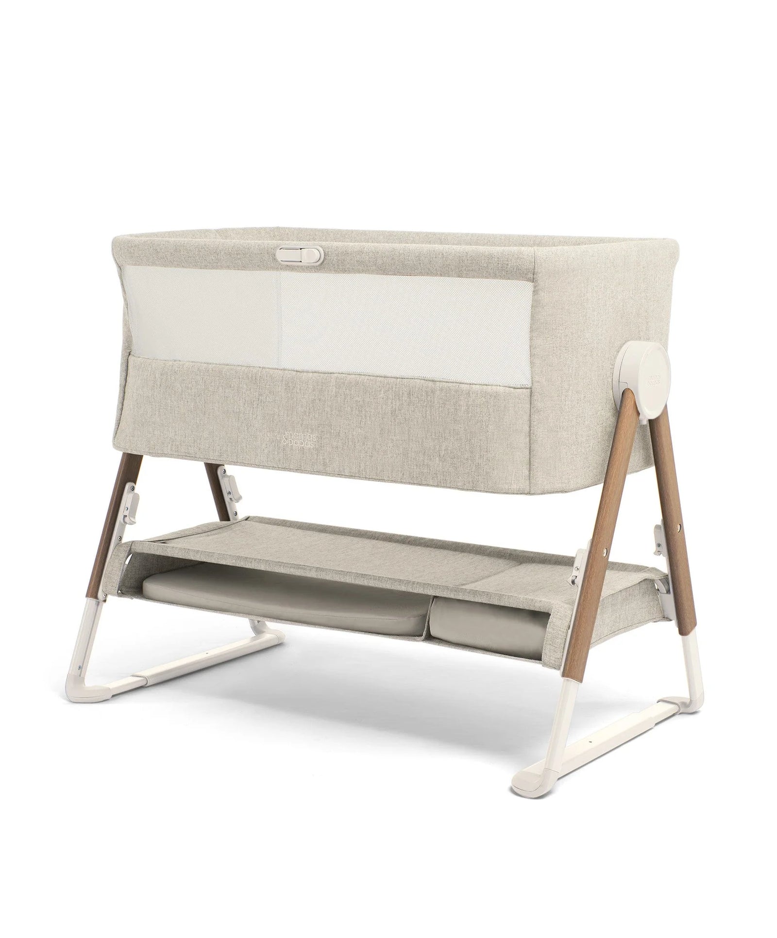 Mamas And Papas Lua Bedside Crib Fawn
