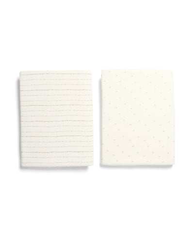 Mamas And Papas Lua / Universal Crib Sheets 2 Pack Oatmeal