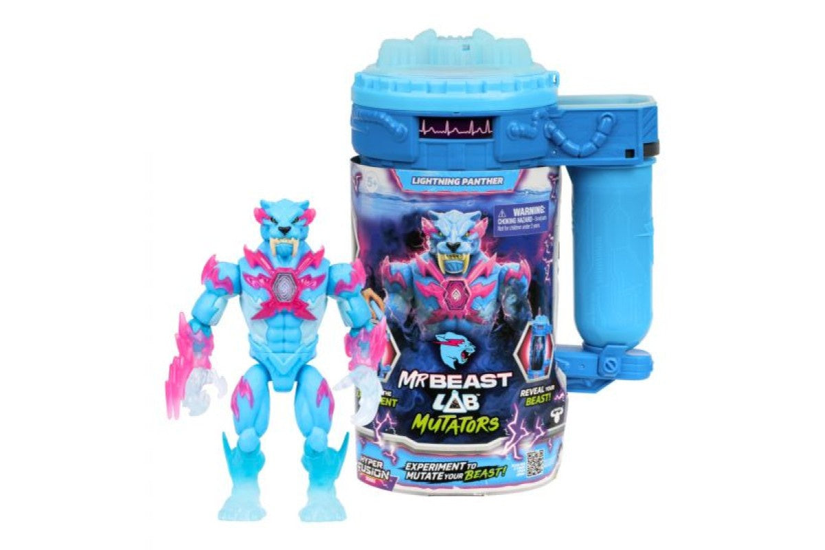 Mr Beast Lab Mutators Mutation Chamber Action Figure Lightning Panther