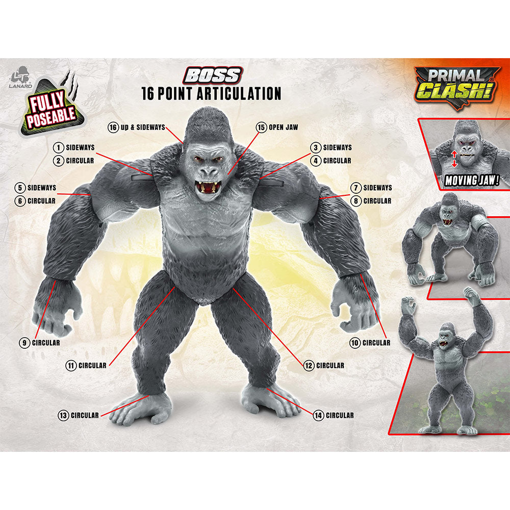Primal Clash Epic Mega Monster 8" Big Boss Gorilla Action Figure