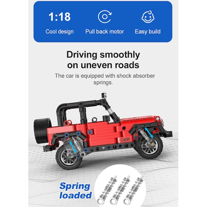 CaDa Off Road Adventurer Jeep With Pull Back Function 317pc Construction Set