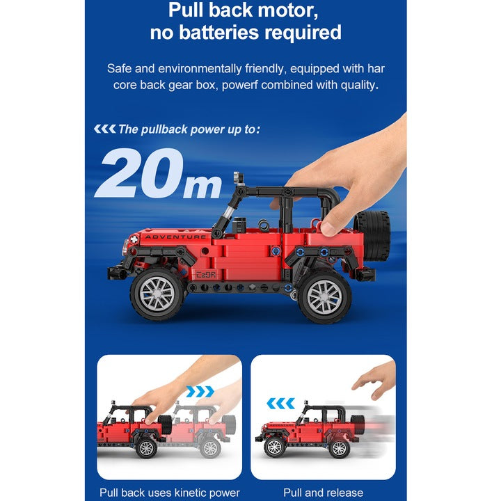 CaDa Off Road Adventurer Jeep With Pull Back Function 317pc Construction Set