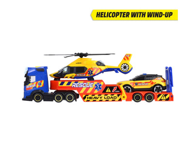 Dickie Rescue Transporter Playset c/w Helicopter Ands Car