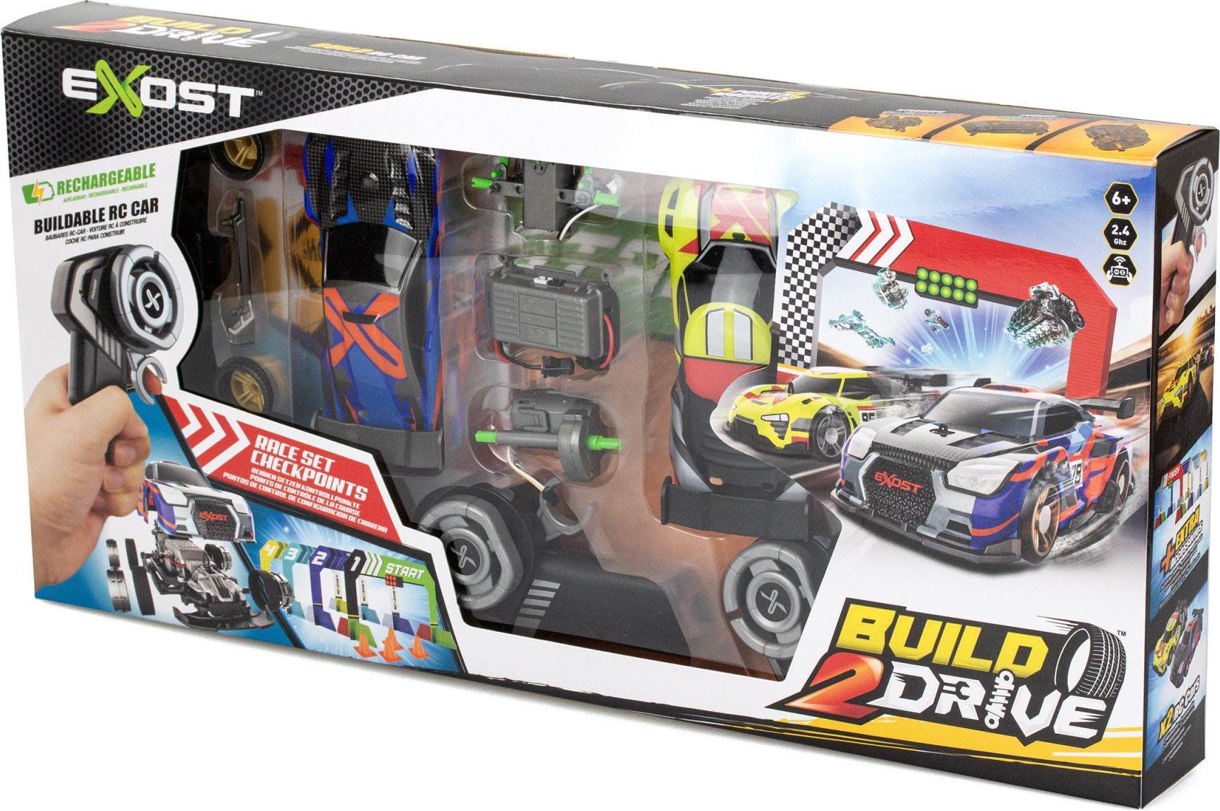 Exost Build 2 Drive Rechargeable Buildable Remote Control Car 2 Pack
